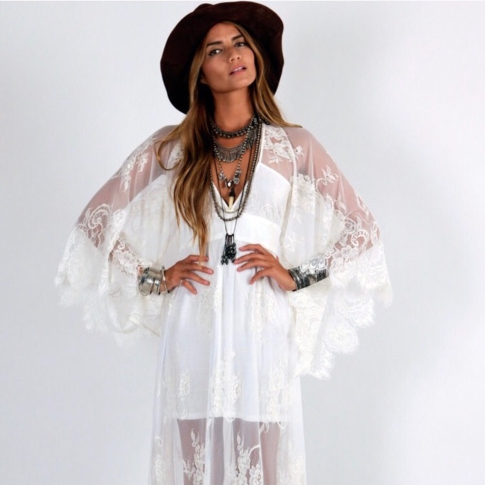 Jen’s Pirate Booty white lace maxi XS NWT